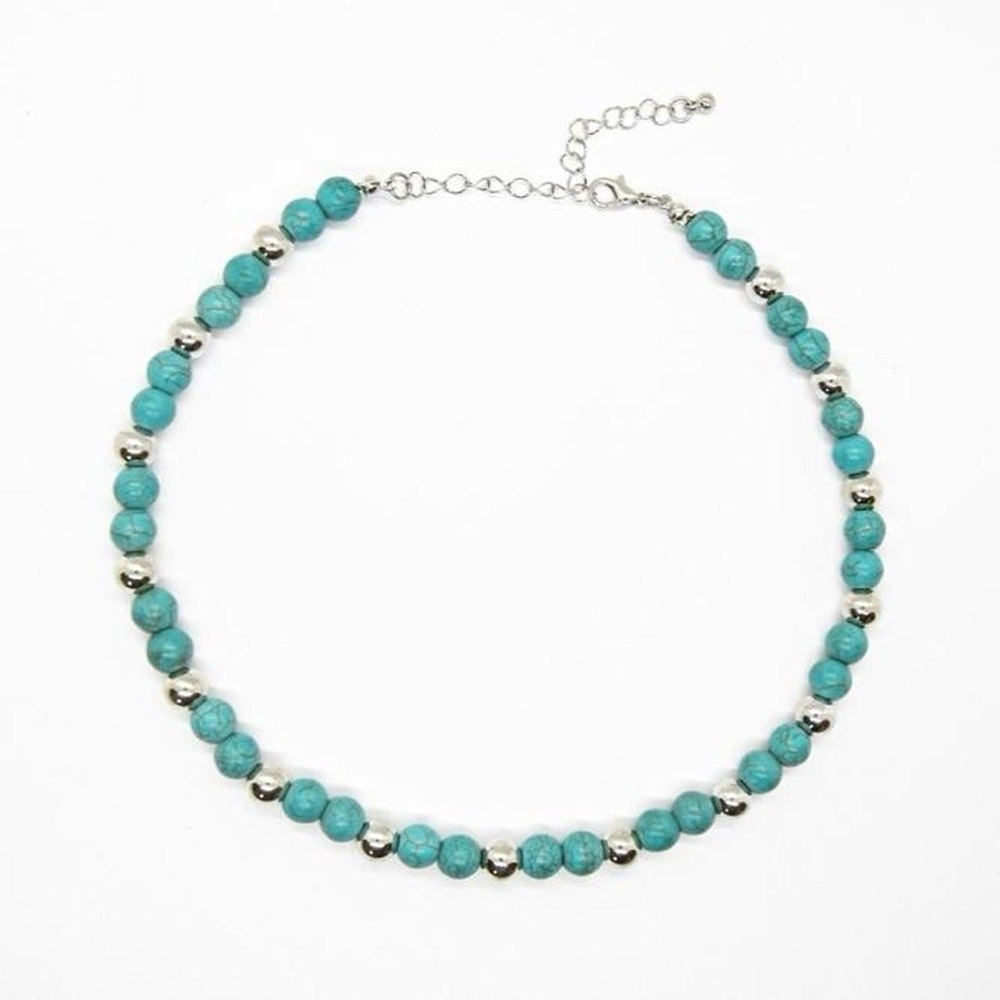 Round Turquoise Bead Necklace